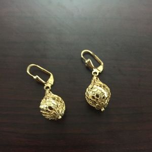 Gold plated dangle earrings